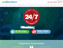 Tablet Screenshot of ecoplumbers.com